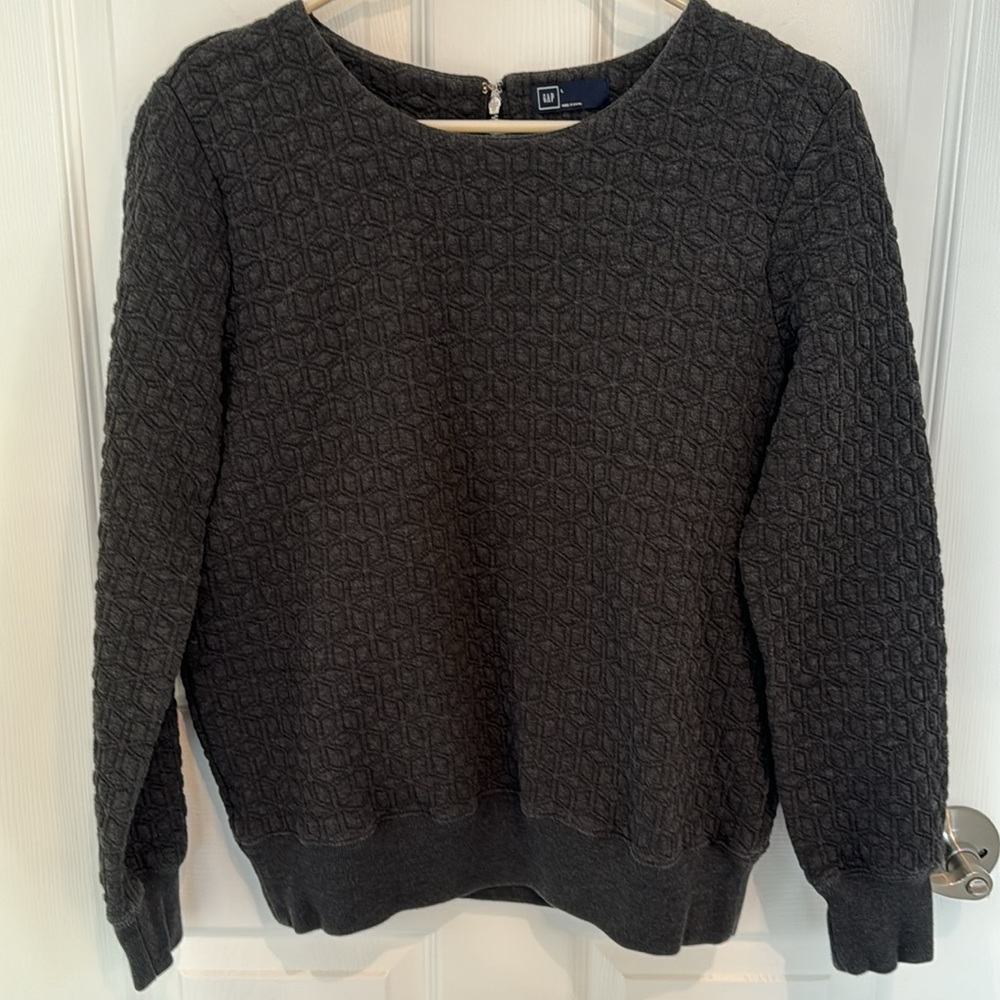 Quilted Crew Neck Sweater